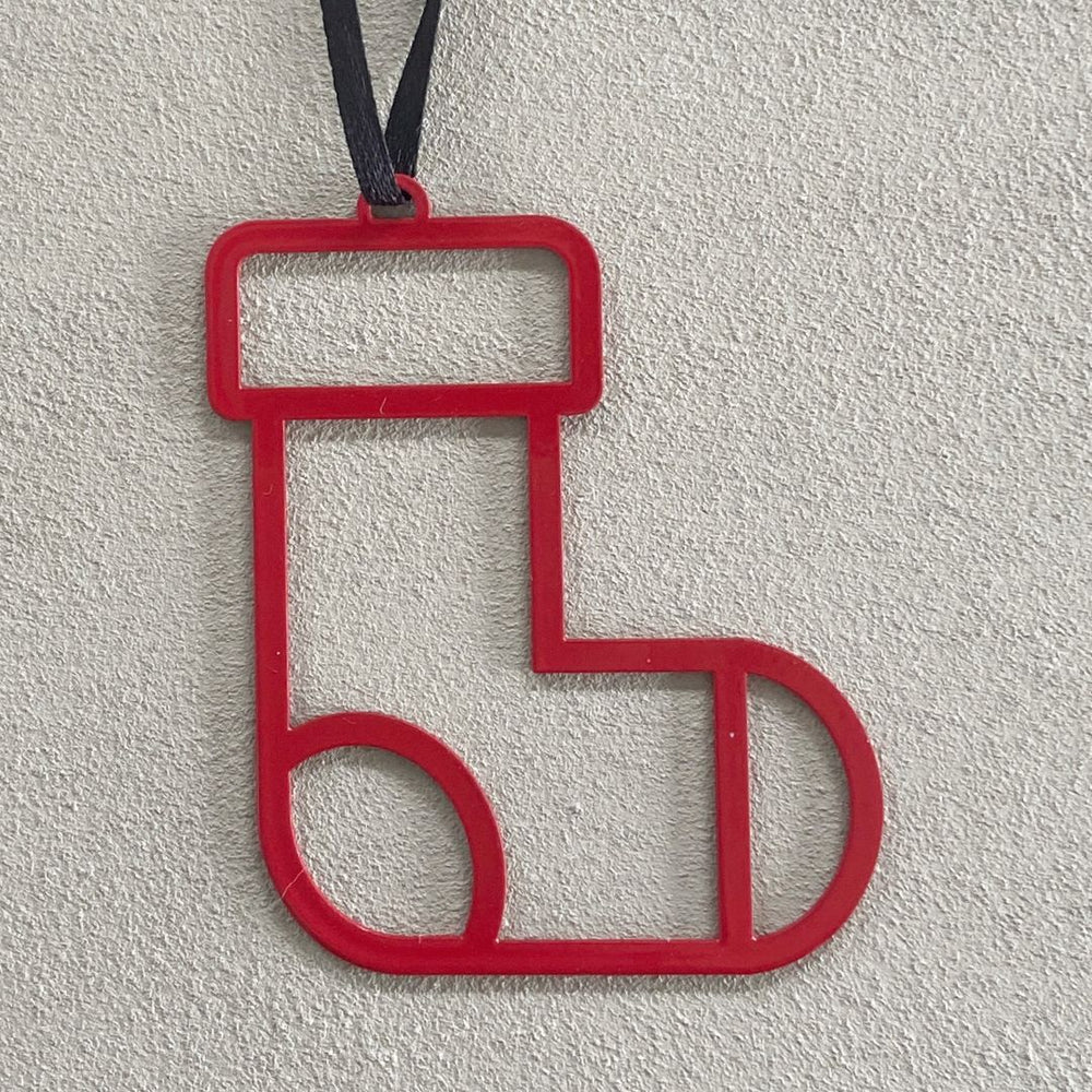 christmas ornament - stocking - red